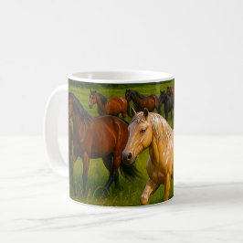 Galopperande hästar natur kaffemugg