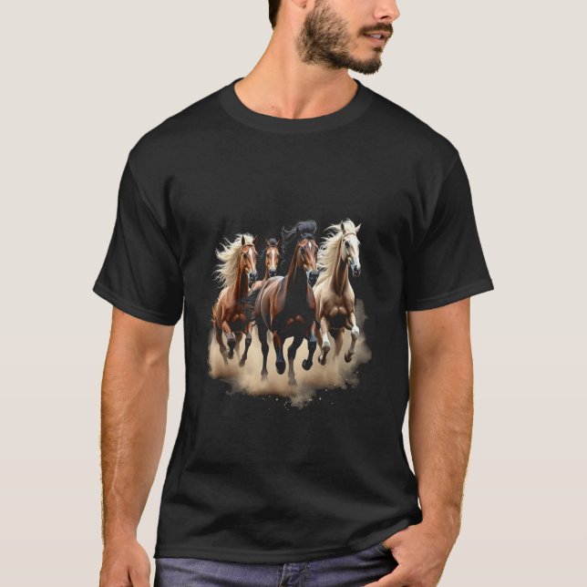 Galopperande hästar t shirt (Framsida)