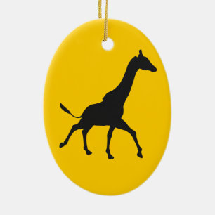 Galopping Giraffe Silhouette Julgransprydnad Keramik