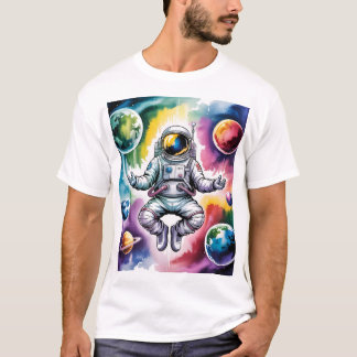 Galtaktisk balans - astronaut och universum inom t shirt