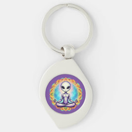 Galtaktisk meditation swirl silverfärgad nyckelring