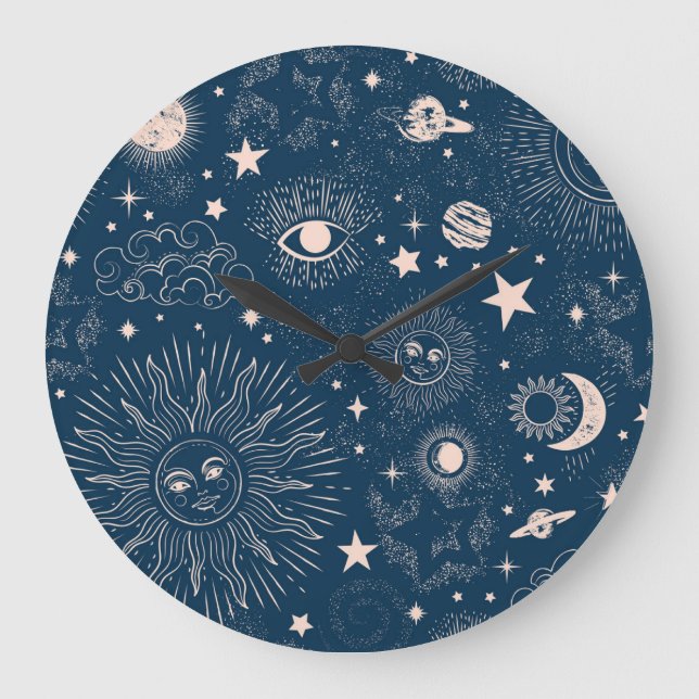 Galtaktiska konstellationer: Space Mönster Design Stor Klocka (Framsida)