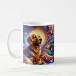 Galtaktiskt färgat hund-kaffe, keramiskt mugg kopp