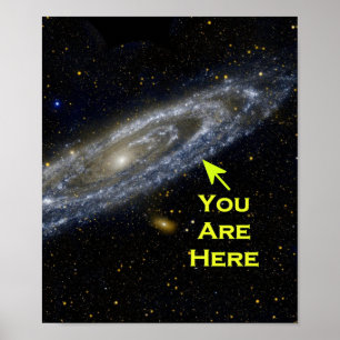 Galtaktiskt perspektiv. Du är här i universum Poster