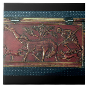 Galtjakt, platta från en Byzantinecasket, 11th ce Kakelplatta