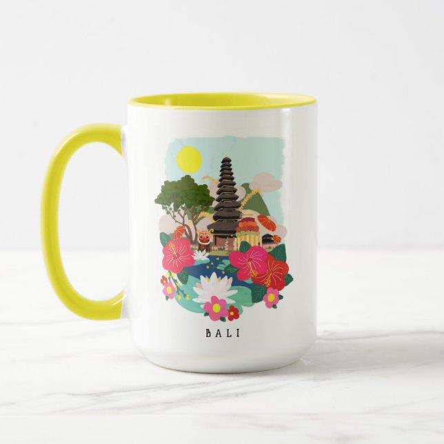 Galungan i Bali Illustration Mugg (Vänster)