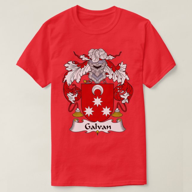 Galvan Coat of Arms Family Crest  T Shirt (Design framsida)