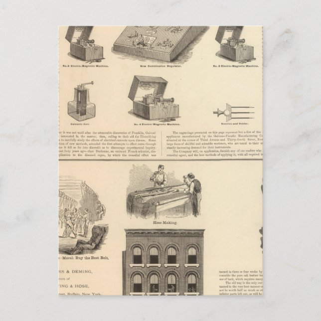 Galvano Faradic Manufacturing Company Bickford Vykort (Framsida)