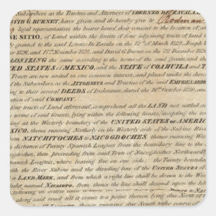 Galveston Bay och Texas Land Company Fyrkantigt Klistermärke