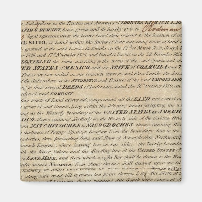 Galveston Bay och Texas Land Company Magnet (Framsidan)