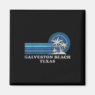 Galveston Beach Texas Familj Sommarlov Vinta Magnet