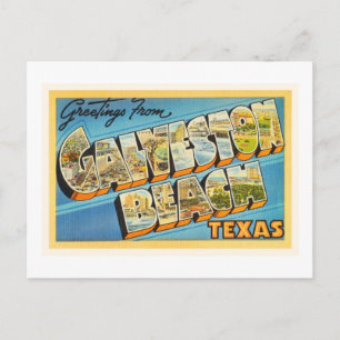Galveston Beach Texas TX Vintage resor Souvenir Vykort