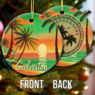 Galveston Beach Texas Vintage resor Souvenir 60 s Julgransprydnad Keramik