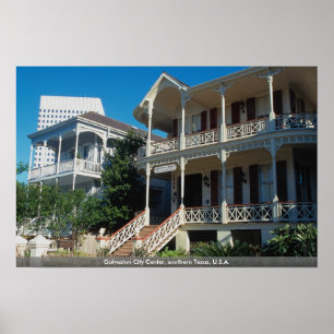Galveston City Center, Södra Texas, USA Poster