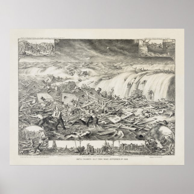 GALVESTON HURRICANE 1900 POSTER (Framsidan)
