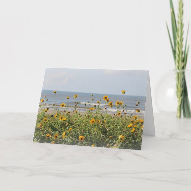 Galveston Island Beach Flowers Greeting Card Kort (Framsida)