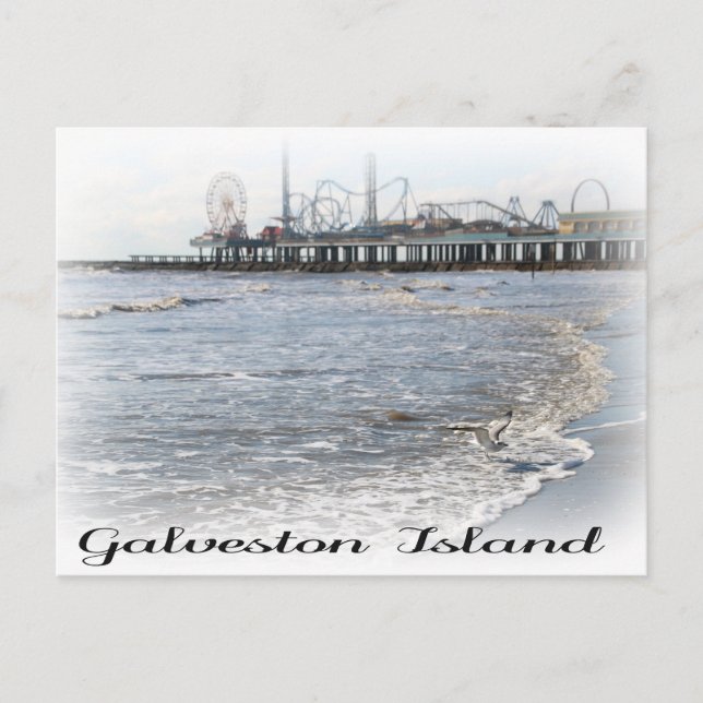 Galveston Island Pleasure Pier Postcard Vykort (Framsida)