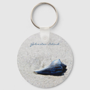 Galveston Island Sea Snäcka Blue Nyckelring