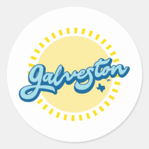 Galveston Island Texas Runt Klistermärke