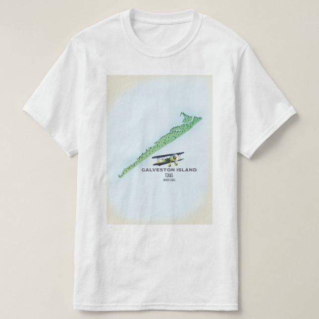 Galveston Island Texas USA karta T Shirt (Design framsida)