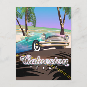 Galveston Island Texas USA karta Vykort