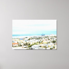 Galveston-kusten, strand och stadsutsikt canvastryck