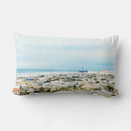 Galveston-kusten, strand och stadsutsikt lumbarkudde