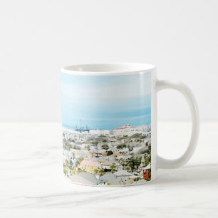 Galveston Kusten, strand- och stadsvy Kaffemugg