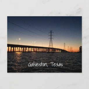 Galveston Night Time Skyline Vykort
