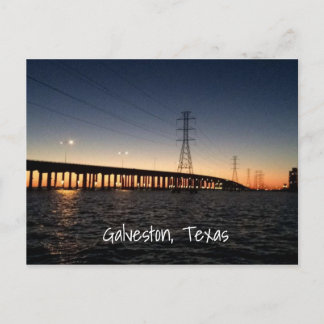 Galveston Night Time Skyline Vykort