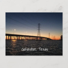 Galveston Night Time Skyline Vykort