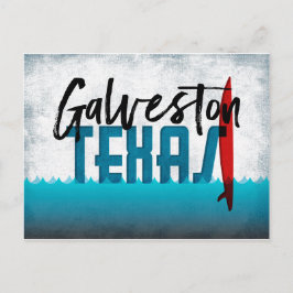 Galveston Postcard Texas Surfboard Vykort