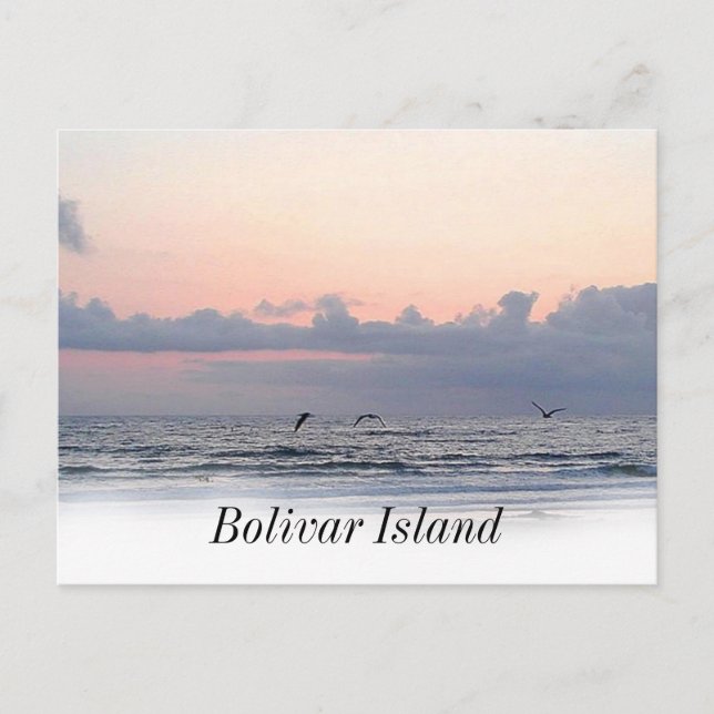 Galveston strandBolivar ö Vykort (Framsida)