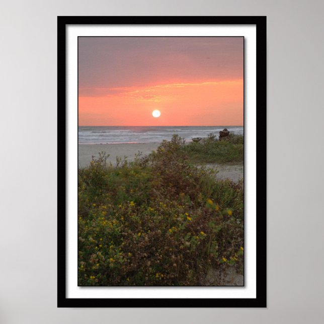 Galveston Sunrise on Öster Beach Poster (Framsidan)