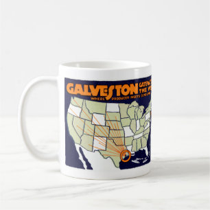 Galveston Texas affisch 1920 Kaffemugg