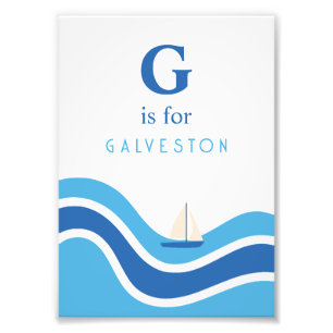 Galveston Texas Alphabet Nursery Decor Photo Print Fototryck