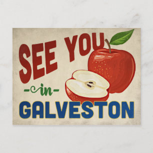 Galveston Texas Apple - Vintage resor Vykort