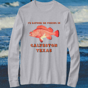 Galveston Texas Jag skulle hellre fiska Långärmad T Shirt