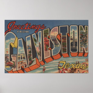 Galveston, Texas - Large Brev Scenes 2 Poster
