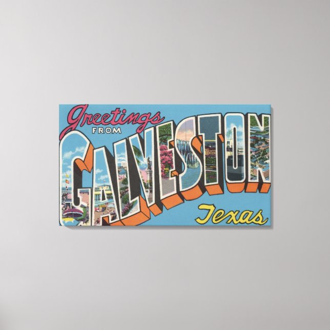 Galveston, Texas - Large Brev Scenes Canvastryck (Framsida)