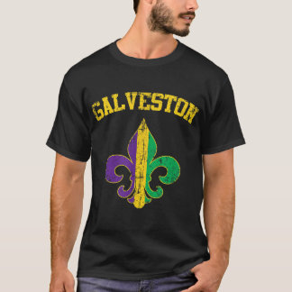 Galveston Texas Mardi Gras Fleur De Lis Symbol T Shirt