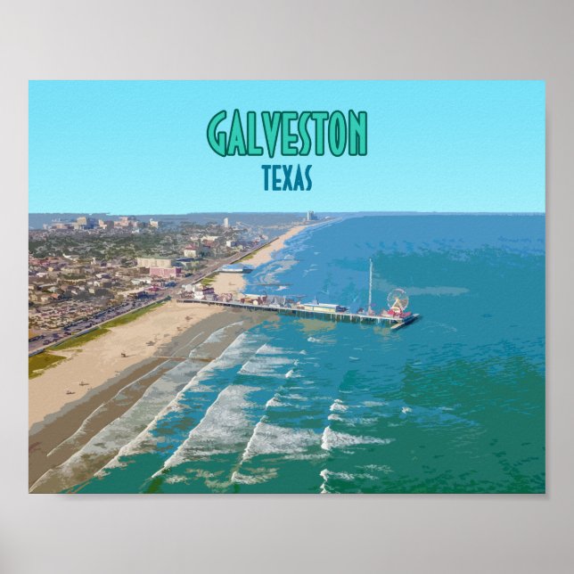 Galveston Texas Pier Shore Vintage Poster (Framsidan)