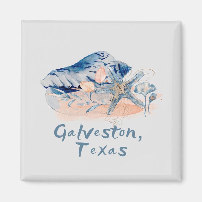 Galveston Texas Seashells Magnet (Framsidan)