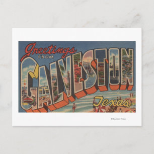 Galveston, Texas - Stora bokstavsscener Vykort