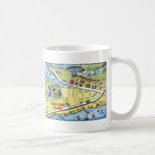 Galveston Texas Tecknad Karta Kaffemugg