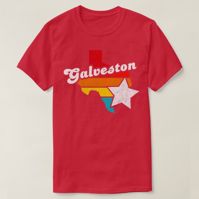 Galveston Texas Vintage Distress Souvenir 2 T Shirt (Design framsida)