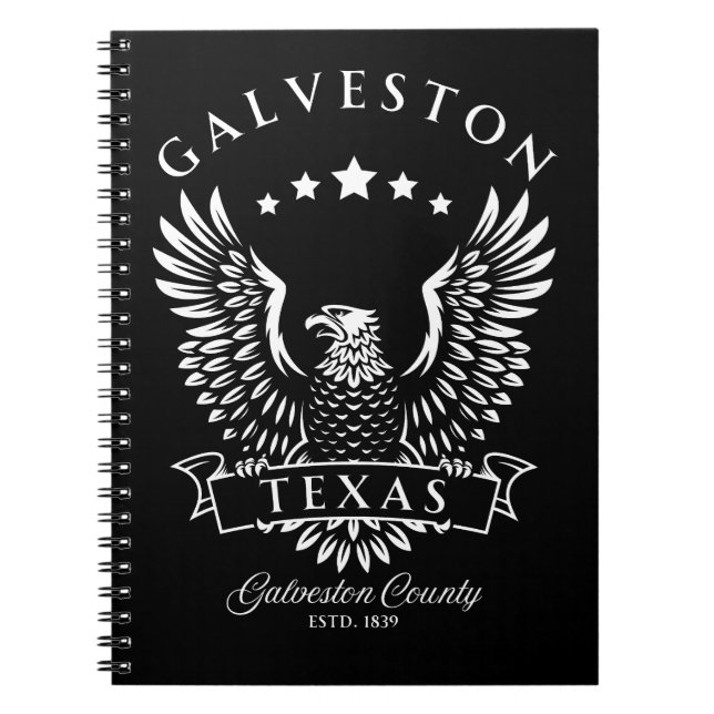 Galveston Texas Vintage Eagle Anteckningsbok (Framsidan)