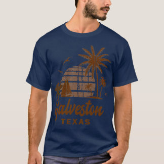 Galveston Texas Vintage Sunset T Shirt