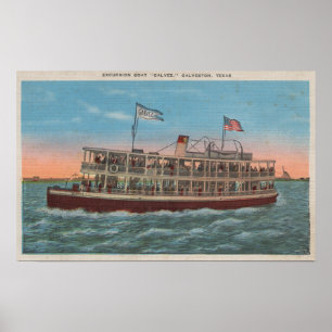 Galveston TX - beskåda av Galvezen Poster