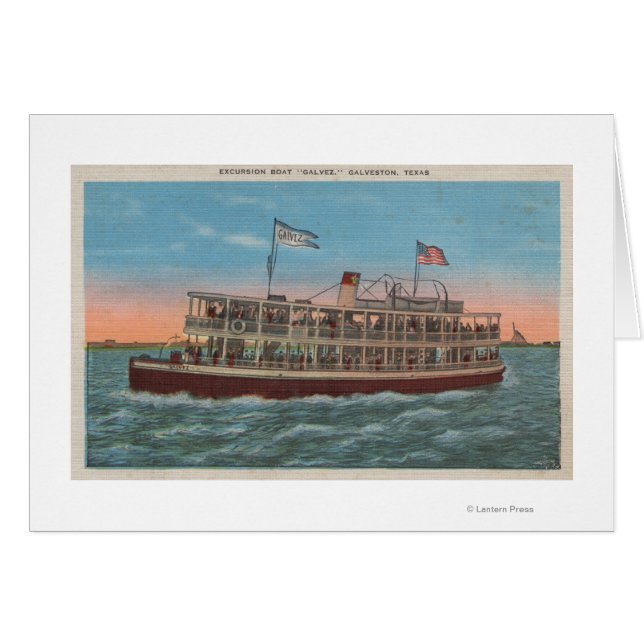 Galveston, TX - Vy Galvez Hälsningskort (Framsidan Horizontal)